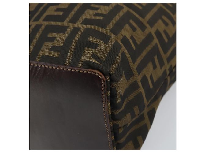 Borsa a mano in tela Zucca FENDI nera e marrone Auth ep13307 Nero - vista 9