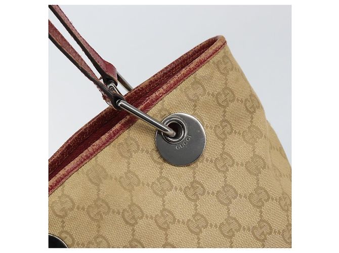GUCCI GG Canvas Tote Bag Beige Silber 120840 Auth ep13283 - Ansicht 10