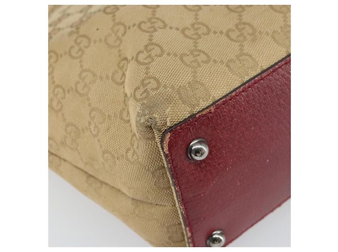 GUCCI GG Canvas Tote Bag Beige Silber 120840 Auth ep13283 - Ansicht 14