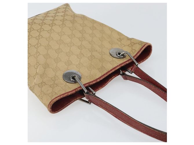 GUCCI GG Canvas Tote Bag Beige Silber 120840 Auth ep13283 - Ansicht 6