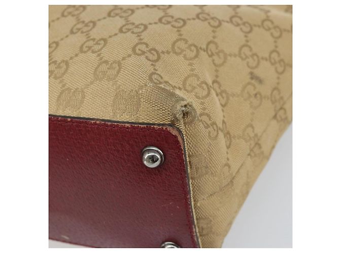 GUCCI GG Canvas Tote Bag Beige Silber 120840 Auth ep13283 - Ansicht 9