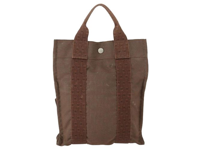 Hermès HERMES Zaino Her Line Add PM in tela marrone argento autentico bs32697 - Ansicht 13