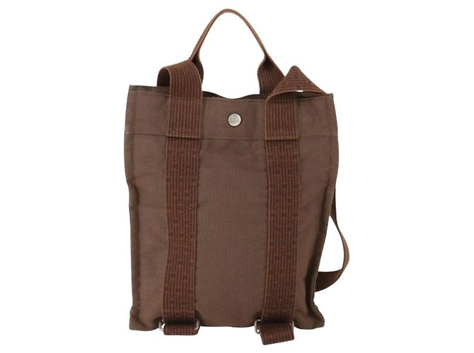 Hermès HERMES Zaino Her Line Add PM in tela marrone argento autentico bs32697 - Ansicht 2
