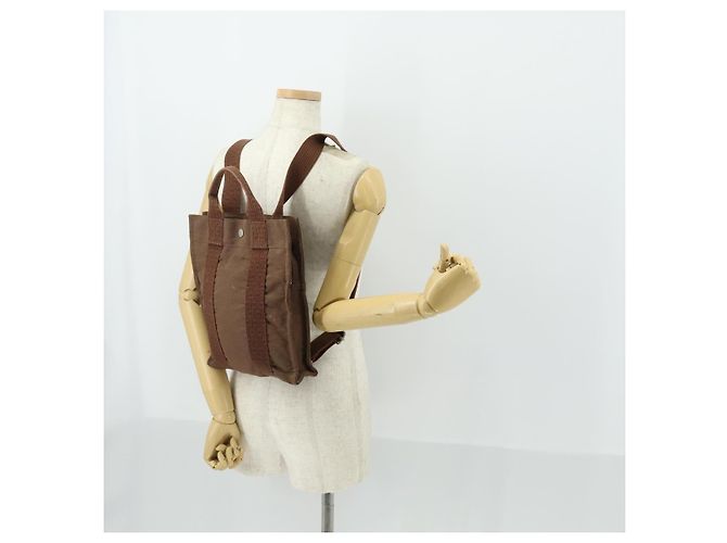 Hermès HERMES Zaino Her Line Add PM in tela marrone argento autentico bs32697 - Ansicht 22