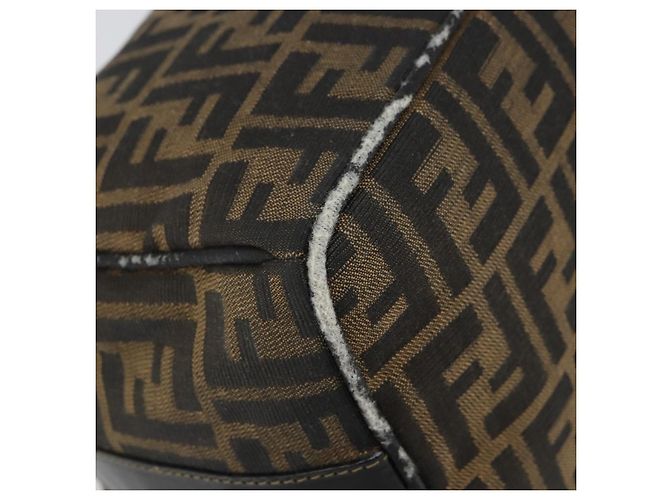 FENDI Borsa Vanity in Tela Zucca Nera Marrone Auth 168084 Nero - vista 14