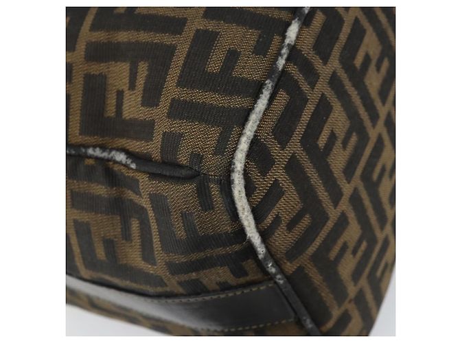 FENDI Borsa Vanity in Tela Zucca Nera Marrone Auth 168084 Nero - vista 16