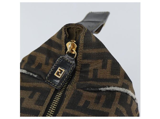 FENDI Borsa Vanity in Tela Zucca Nera Marrone Auth 168084 Nero - vista 18