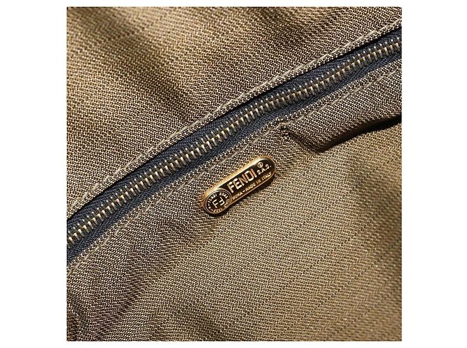 FENDI Borsa Vanity in Tela Zucca Nera Marrone Auth 168084 Nero - vista 19