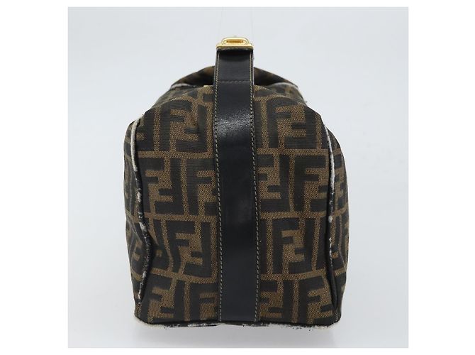 FENDI Borsa Vanity in Tela Zucca Nera Marrone Auth 168084 Nero - vista 3