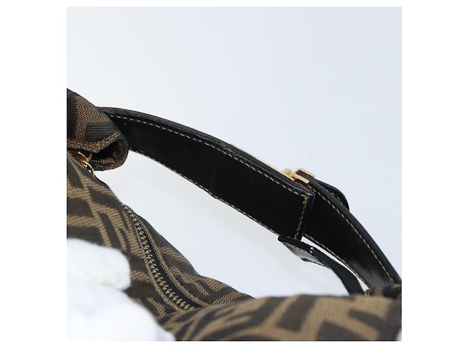 FENDI Borsa Vanity in Tela Zucca Nera Marrone Auth 168084 Nero - vista 6