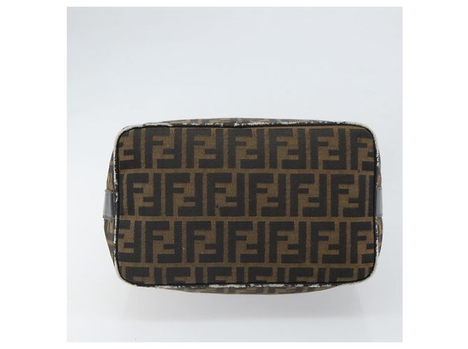FENDI Borsa Vanity in Tela Zucca Nera Marrone Auth 168084 Nero - vista 7