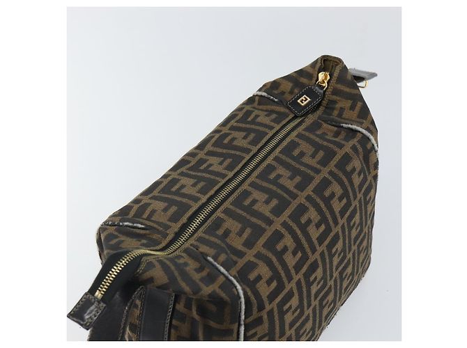 FENDI Borsa Vanity in Tela Zucca Nera Marrone Auth 168084 Nero - vista 9