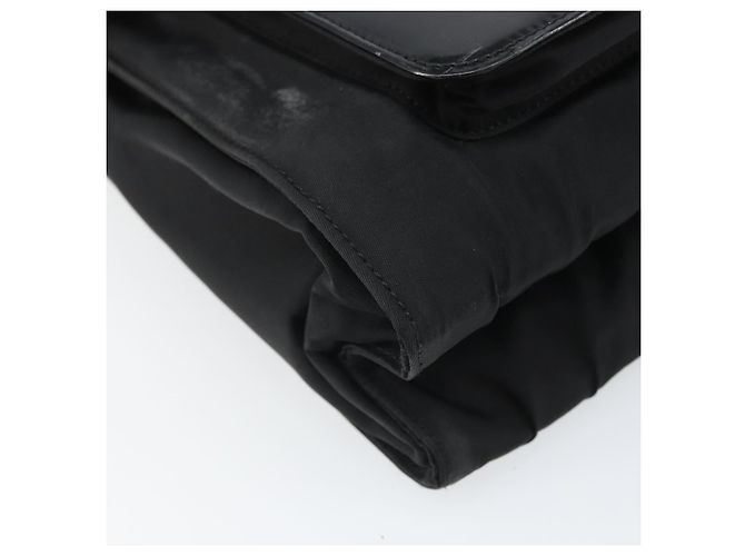 PRADA Borsa a Mano Pelle Lucida Nera Auth 170277 Nero - vista 14