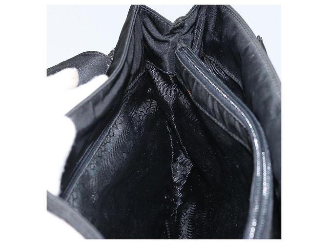 PRADA Borsa a Mano Pelle Lucida Nera Auth 170277 Nero - vista 19