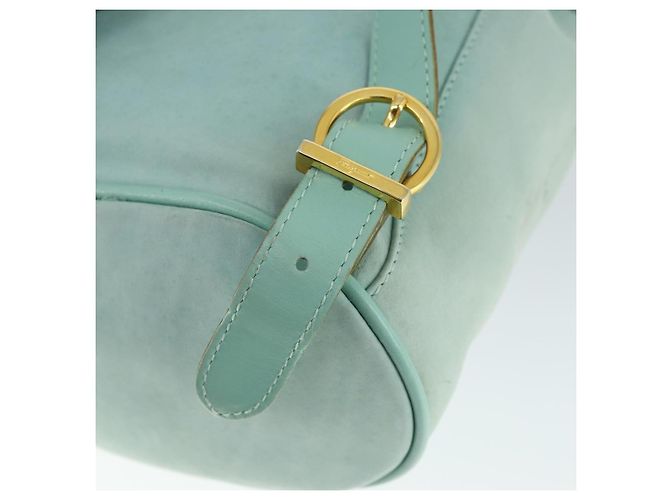 Zaino Gancini in suede verde e oro Salvatore Ferragamo Auth 159843 D'oro - vista 18