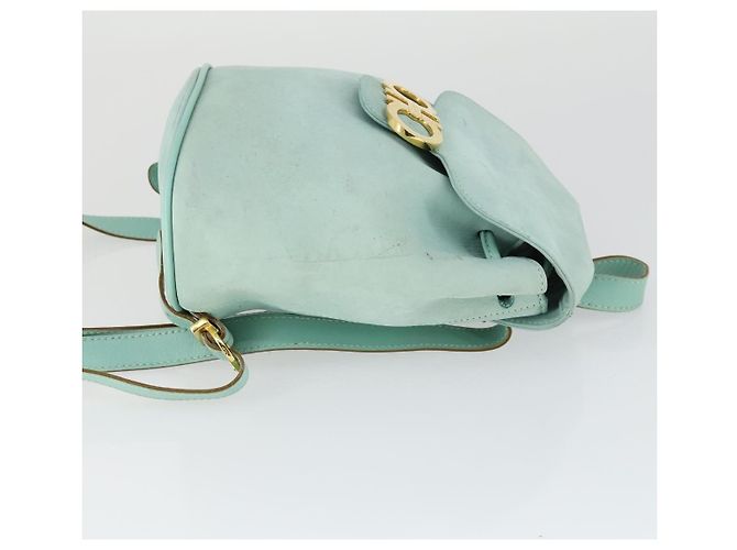 Zaino Gancini in suede verde e oro Salvatore Ferragamo Auth 159843 D'oro - vista 3