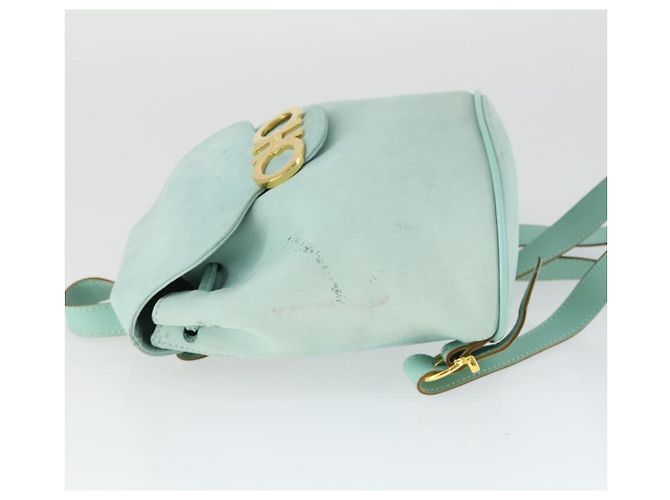 Zaino Gancini in suede verde e oro Salvatore Ferragamo Auth 159843 D'oro - vista 4