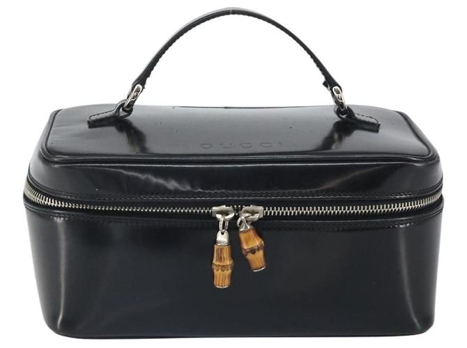 GUCCI Vanity Hand Bag Patent leather Black Silver 032 1956 0150 Auth 170292 Silvery - view 13
