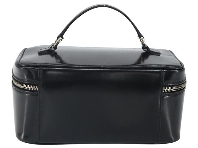 GUCCI Vanity Hand Bag Patent leather Black Silver 032 1956 0150 Auth 170292 Silvery - view 2