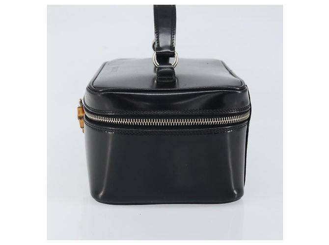 GUCCI Vanity Hand Bag Patent leather Black Silver 032 1956 0150 Auth 170292 Silvery - view 3