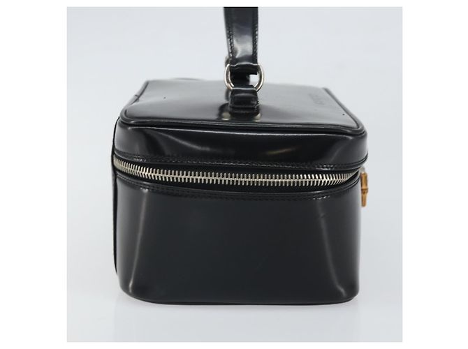 GUCCI Vanity Hand Bag Patent leather Black Silver 032 1956 0150 Auth 170292 Silvery - view 4