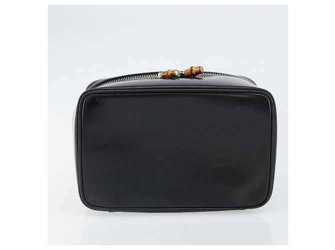 GUCCI Vanity Hand Bag Patent leather Black Silver 032 1956 0150 Auth 170292 Silvery - view 5