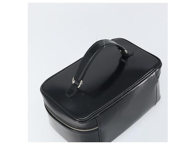 GUCCI Vanity Hand Bag Patent leather Black Silver 032 1956 0150 Auth 170292 Silvery - view 6