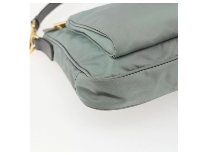 Borsa a Spalla PRADA Nylon Verde Oro Auth 170487 D'oro - vista 14
