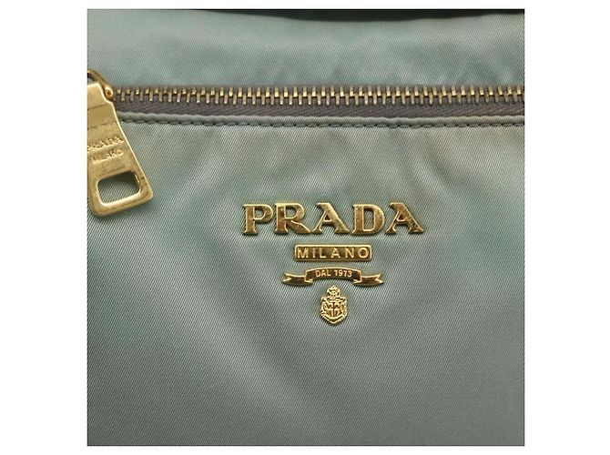 Borsa a Spalla PRADA Nylon Verde Oro Auth 170487 D'oro - vista 17