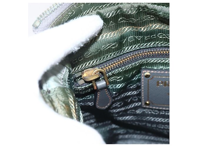 Borsa a Spalla PRADA Nylon Verde Oro Auth 170487 D'oro - vista 19