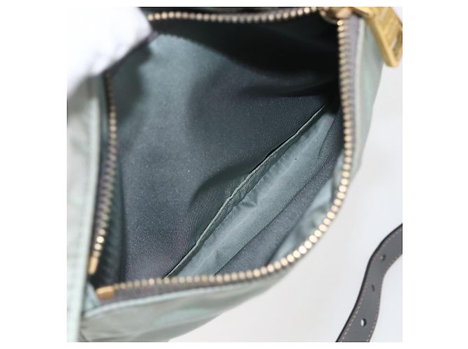 Borsa a Spalla PRADA Nylon Verde Oro Auth 170487 D'oro - vista 23