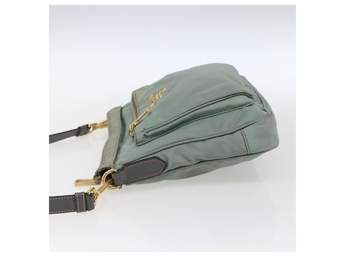 Borsa a Spalla PRADA Nylon Verde Oro Auth 170487 D'oro - vista 3