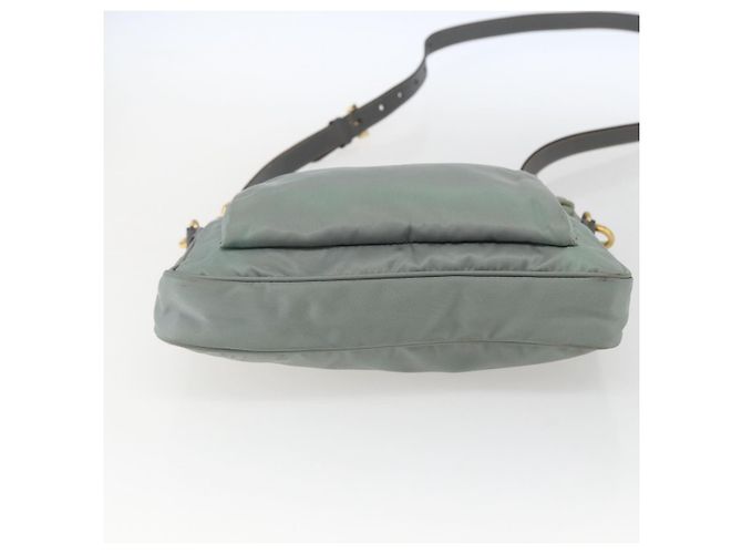 Borsa a Spalla PRADA Nylon Verde Oro Auth 170487 D'oro - vista 5