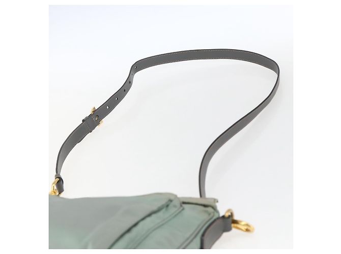 Borsa a Spalla PRADA Nylon Verde Oro Auth 170487 D'oro - vista 8