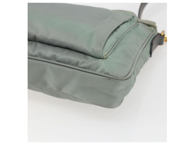 Borsa a Spalla PRADA Nylon Verde Oro Auth 170487 D'oro - vista 9