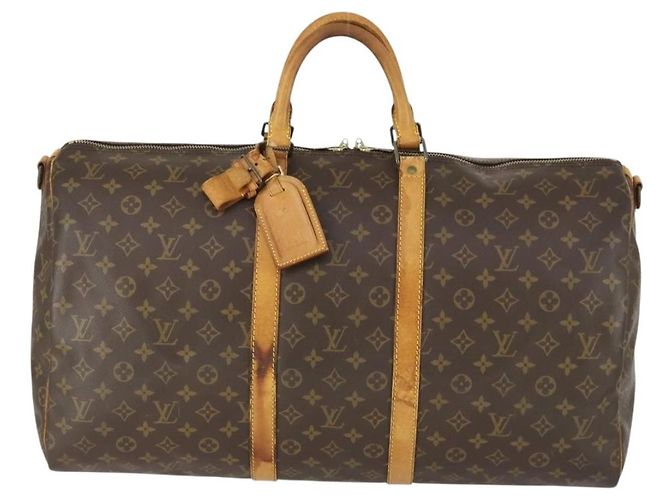 LOUIS VUITTON Monogram Keepall Bandouliere 55 Borsa Boston M41414 LV Auth 169074 Monogramma - vista 13