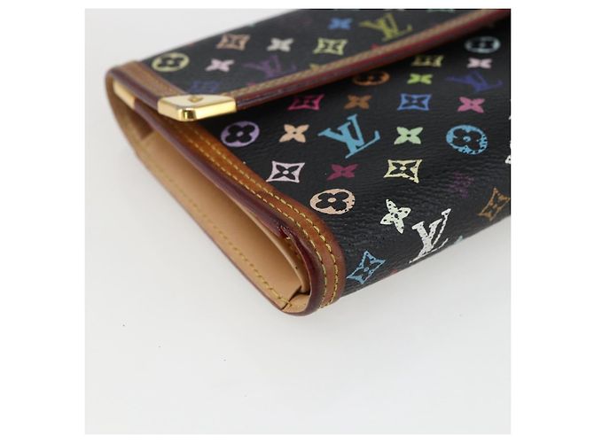 LOUIS VUITTON Monogram Multicolor Porte Tresor Wallet Black M92658 Auth 169654 - view 14