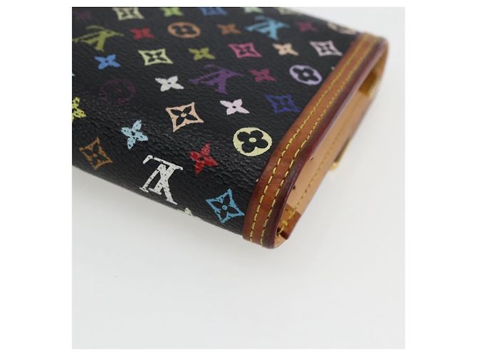 LOUIS VUITTON Monogram Multicolor Porte Tresor Wallet Black M92658 Auth 169654 - view 15