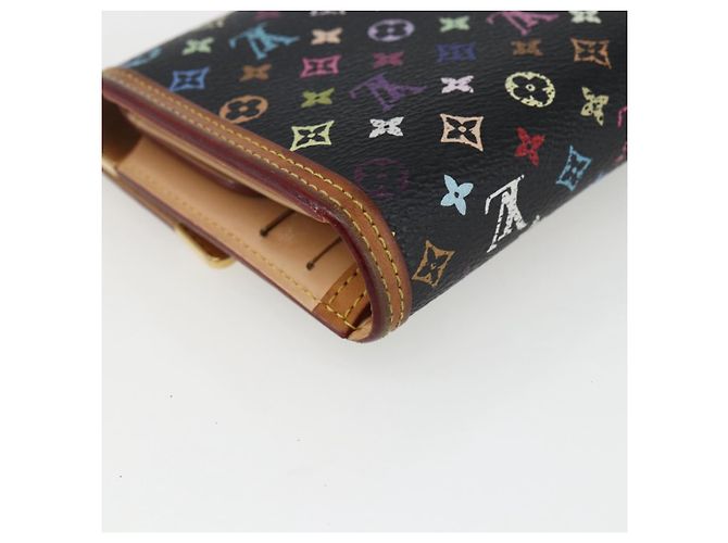 LOUIS VUITTON Monogram Multicolor Porte Tresor Wallet Black M92658 Auth 169654 - view 16
