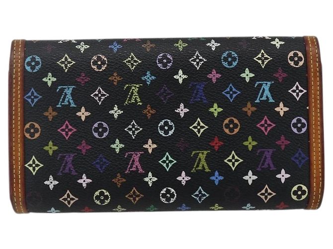 LOUIS VUITTON Monogram Multicolor Porte Tresor Wallet Black M92658 Auth 169654 - view 2