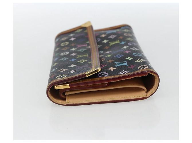 LOUIS VUITTON Monogram Multicolor Porte Tresor Wallet Black M92658 Auth 169654 - view 3