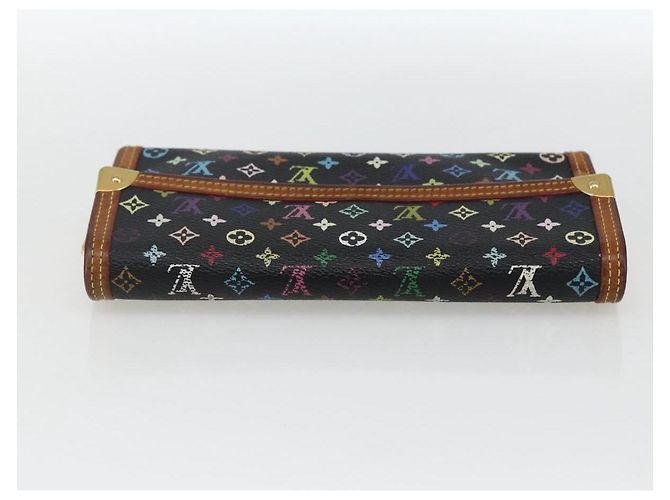 LOUIS VUITTON Monogram Multicolor Porte Tresor Wallet Black M92658 Auth 169654 - view 5