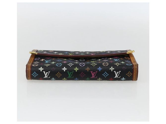 LOUIS VUITTON Monogram Multicolor Porte Tresor Wallet Black M92658 Auth 169654 - view 6