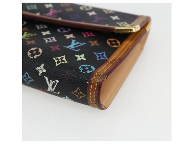LOUIS VUITTON Monogram Multicolor Porte Tresor Wallet Black M92658 Auth 169654 - view 7
