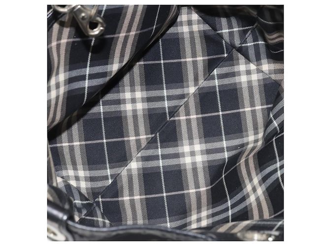 Sac à main BURBERRY en nylon noir et argent authentique bs33085 Argenté - vue 11