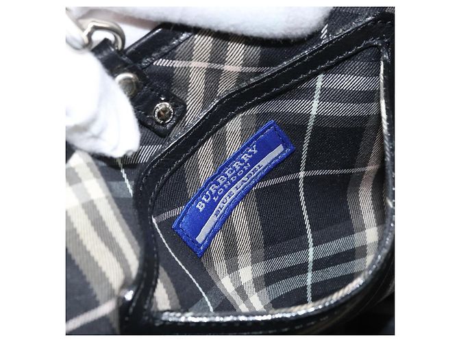 Sac à main BURBERRY en nylon noir et argent authentique bs33085 Argenté - vue 12