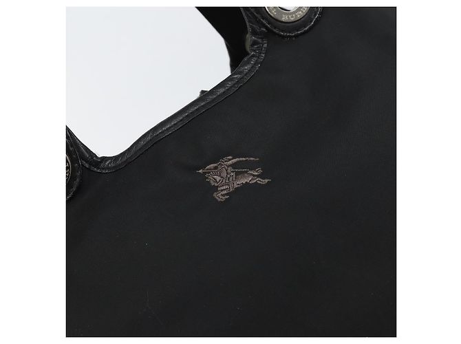 Sac à main BURBERRY en nylon noir et argent authentique bs33085 Argenté - vue 17