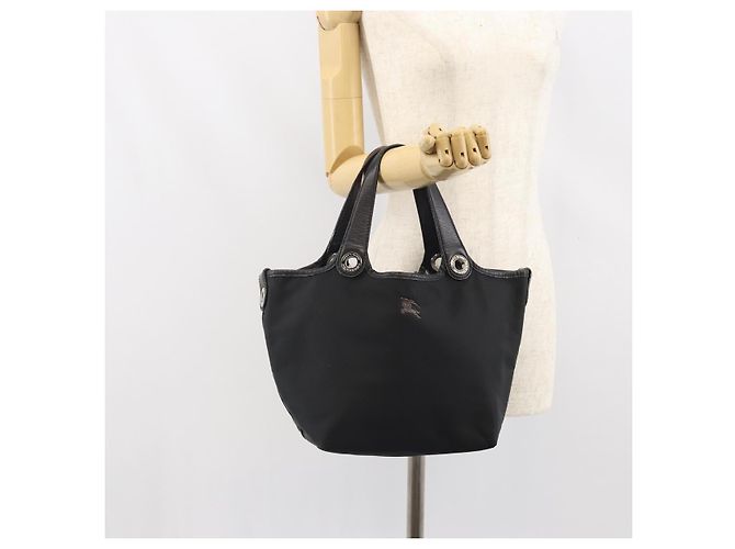 Sac à main BURBERRY en nylon noir et argent authentique bs33085 Argenté - vue 21