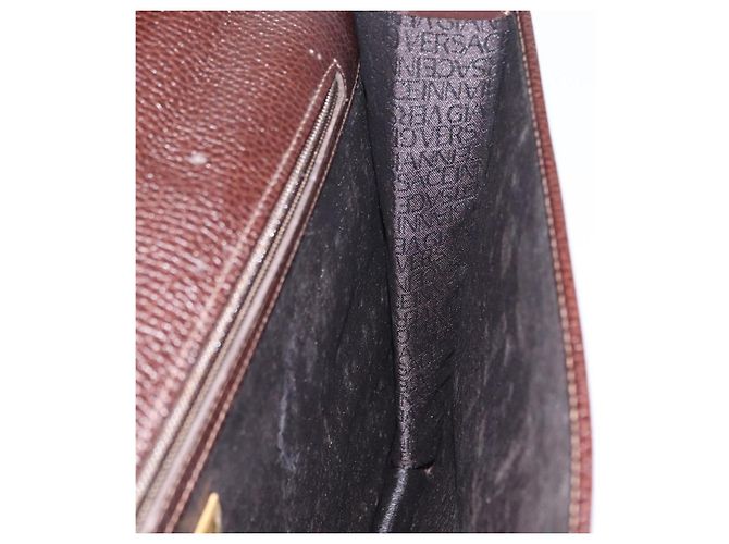 Borsa da lavoro in pelle marrone e oro Gianni Versace Auth bs33178 D'oro - vista 19
