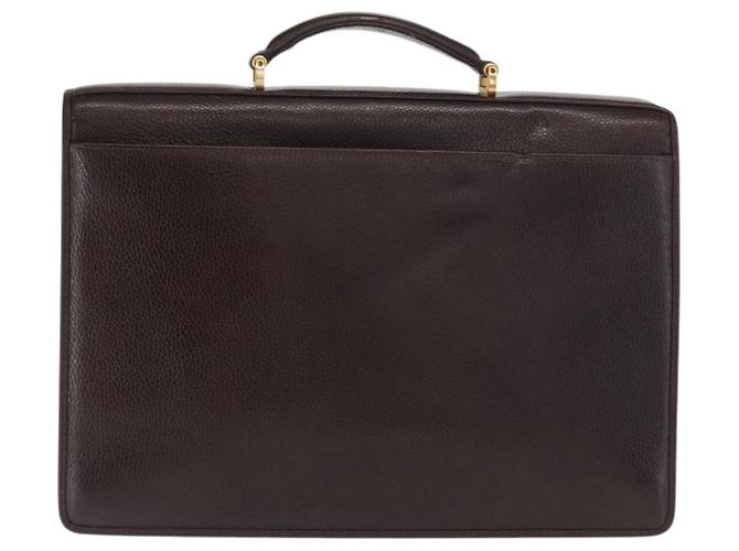 Borsa da lavoro in pelle marrone e oro Gianni Versace Auth bs33178 D'oro - vista 2